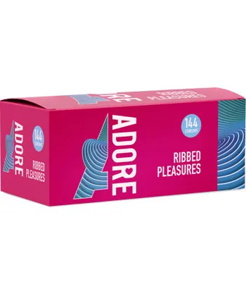 Adore Condoms Ribbed Pleasure (par 144)